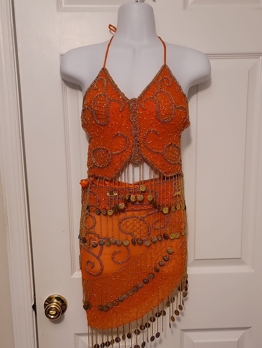 Orange And Gold Butterfly Belly Dancing Outfit